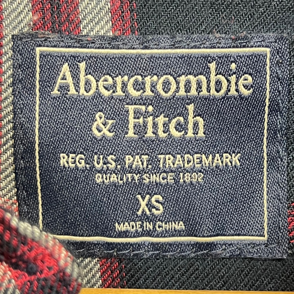 Abercrombie & Fitch Womens Soft Flannel Shirt Blue Red Plaid Long Sleeve XS‎ - Picture 5 of 8